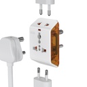 GM 6AMP 3-Pin Multiplug Travel Adapter met Universal Socket Ondersteunt 2-Pin & 3-Pin Plugs Meerdere Oplaadpoorten 