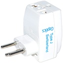Ceptics 3 Outlet Travel Adapter Plug Type J voor Zwitserland