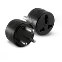 MX 3 Pin Universal Ronde Conversion Plug Adapter Pack van 2, 180° Rotatable Multi Plug Socket Converter, Compact Travel Power Adapter voor thuis & Office, Compatibel met Indiase & Internationale Plugs