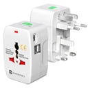Portronics Juicemate Go Pro Universal Travel Adapter met 12W Type C & Dual USB-A Output Port, All in One International Travel Fast Charging Adapter, Geschikt voor 190+Countries US,UK,EU,AUS,etc(Zwart)