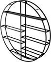 Wine Rack, Black Round Wine Rack | Wall Mounted Hanging Wine Glass Goblet Holder | Wine Bottle Metal Storage Shelf | Bar Wine Cellar Kitchen Counter Floating Decor Shelves (Size : 70x11x70cm)