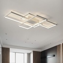 Modern Dimmable LED Ceiling Light, 78W White Flush Mount 3-Square Fixture, 35.4" Stepless Dimming Ceiling Light for Bedroom, Kitchen, Dining Room, Remote Control Included