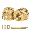 QSJ 130Pcs Threaded Inserts Heat Set Inserts Kit M3x4x5 Brass Insert Nut with Soldering Iron Tip for 3D Printed Plastic Materials