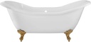 Vintage Tub & Bath Serenity 72 Inch Acrylic Double Slipper Clawfoot Tub - Rim Faucet Drillings - Imperial Ball & Claw Feet