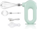 4 Speed Electric Hand Mixer, Mini 4 Speed Adjustable Cordless USB Rechargeable Electric Whisk Hand Mixer Portable Handheld Mixer 1500mAh Egg Beater (Green)