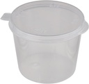 WARMBUY 1-Ounce Plastic Disposable Cups with Attached Lids for Sauces, Salad Dressings, Paints, 100 Counts