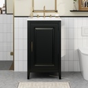 Merax 20" Bathroom Vanity Cabinet with Undermount Sink Set, Storage Door Shelf and Internal Multi-Functional Drawer, Soft-Closing Door, Black