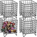 Brackets K Cup for Coffee Pods, Wire Metal Holders Coffee Pod 4 Pcs, Accessories Coffee Bar Large, Capacity Counter Coffee Capsule Organizers Cages Storage for Office, Coffee Kitchen, Cafe