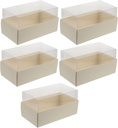 5pcs Macaron Cake Boxes Compact Dessert Packaging Boxes Lids for Biscuits Cupcake Sandwich Bread Party