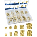 148 Pcs Threaded Inserts Assortment Kit, M2 M2.5 M3 M4 M5 M6 Brass Heat Set Insert, Metric Knurled Nuts for Plastic and 3D Printing Components