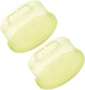 2pcs Portable Round Cake Carrier with Handle Lid PP Cake Storage Box for Baking Pastry Bread Secure Buckle Closure Convenient Transport and Packaging Container