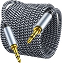 Aux Cord 4ft, 3.5mm Audio Cable - Nylon Braided 3.5mm Male to Male AUX Cable Cord for Car, Headphones, Home Stereos, Speaker