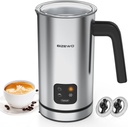 BIZEWO Milk Frother Electric, Warm and Cold Milk Steamer, 4 IN 1 Automatic Milk Warmer Stainless Steel with Touch Screen for Coffee, Latte, Macchiato, Cappuccino, Hot Chocolate
