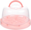 Ciieeo 1Set Portable Cake Carrier with Dome Cover Reusable Dessert Box for Cupcakes Pies and Baked Goods Height with Handles for