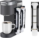 K Cup Holder for Keurig: Coffee Pod Holder for Counter Small Space - Kcup holders for Wall Mount (2, Black)