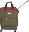 Haul-It Foldable Rolling Tote – Patented Heavy-Duty Utility Bag with 8 Spinner Wheels, – Reusable Grocery Cart, Laundry Carrier, Travel Tote, Commuter Bag for Shopping & More- Olive