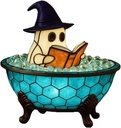 Halloween Ghost Bubble Bath Lamp, Cute Bathtub Ghost USB Night Lights for Bathroom Halloween Decor, Spooky Season Reading Books Nightlight (1 PC)