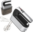 9-Speed Digital Hand Mixer Electric, 400W Powerful DC Motor Low Noise, Baking Mixer Handheld with Snap-On Storage Case, 5x Stainless Steel Accessories, Flat Beaters, Dough Hooks, Whisk