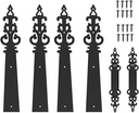 CCJH Garage Door Decorative Hinge Handle Hardware Kit Solid Metal Screw Mount Carriage House Door Accents (4 Hinges 2 Handles)