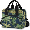 ALAZA Bohemian Palm Trees Leaves Insulated Lunch Bag Box Reusable Cooler Bags with Shoulder Strap for Women Men Adult Kids, 19-Can (12.5L)