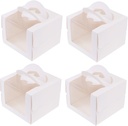 4 Pack Cake Boxes Birthday Cake Containers Lids Multi-purpose Baking Containers for Home Store