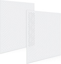 2 Pack 2' x 2' Plastic Perforated Tiles with 3/8" Holes 24" x 24" White Drop Ceiling Tiles Plastic Ceiling Grid Covers