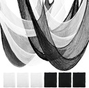 AHEONLAR 6-Pack Halloween Creepy Cloth - 30x72 Inch Black & White Halloween Gauze Spooky Fabric Cloth for Outdoor Decorations