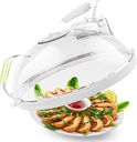 Microwave Splatter Cover Heat Retention, 10 inch Full Clear Microwave Food Cover With Water Steamer for Food Moistness, Kitchen Gadgets Accessories, White02
