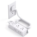 Cruise Essentials - Flat Plug Power Strip, Addtam 5 ft Ultra Flat Extension Cord met 6 Outlets Extender, Geen Chirurg Protector voor Cruise Ship, Travel, Dorm, Home Office (5ft)