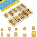 410Pcs M2 M2.5 M3 M4 M5 M6 Threaded Inserts Assortment Kit for 3D Printing Components,Female Thread Metric Brass Knurled Nuts,Insert by Heat into Plastic Parts