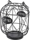 Aramox Coffee Pod Holder, Iron Construction, Spacious 6.1x7.7in, Store 30pcs Pods, Weighted Base, Kitchen Decor, Portable Handle (Black)