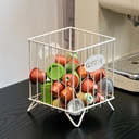 Coffee Pod Holder Organizer, K Cup Holders, Metal Storage Capsule Basket, Large Capacity Coffee Pod Basket, for Kitchen Counter and Office Desktop, 5.3*5.3*6.5in (White)