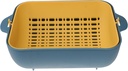 Garneck Nordic Style Double Layer Draining Basket Washable Fruit Vegetable Basket Kitchen Storage Rack Mesh Holes for Quick Drainage