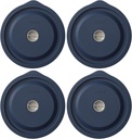 Replacement Lids for Pyrex 7200-PC 2 Cup, Silicone Round Storage Cover Lid for Anchor Hocking Glass Bowl 4 Pack with Date Mark Dark Blue