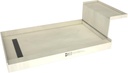Tile Redi RT3048L-SQBN-RB30-KIT Shower Pan and Bench with Left Drain- Single Curb Shower Base, Bench, 2" PVC Drain, and Grate Included, 60" Width x 30" Depth
