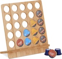 Relaxdays Capsule Holder for Cafissimo, Coffee Capsule Holder for 25 Capsules, Bamboo Capsule Stand, H x W x D: 30 x 27 x 13 cm, Natural