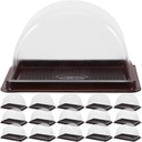 50 Pcs Roll Cake Boxes, Single Personal Swiss Roll Container with Clear Dome Lid, Cheesecake Carrier Pastry Dessert Sushi Take-out Boxes for Home Bakery - 5.11X3.54X3.14 Inch