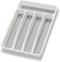 Silverware Organizer Utenisl Organizer Holder Kitchen Drawer Organizer Plastic Silverware Tray for Drawer Flatware Organizer 5 Compartment White