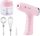 Electric Hand Mixer Set with USB Charging, 3-in-1 Kitchen Whisk with Storage Container, Green