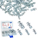 50pcs Petal Nuts, Expansion Screw Jack Nut, Carbon Steel Rustproof Corrosion-Resistant Petal Shape Rivet Nuts Fasteners for Securing Plate Frame Container Tag, Silver M4 M5 M6 M8